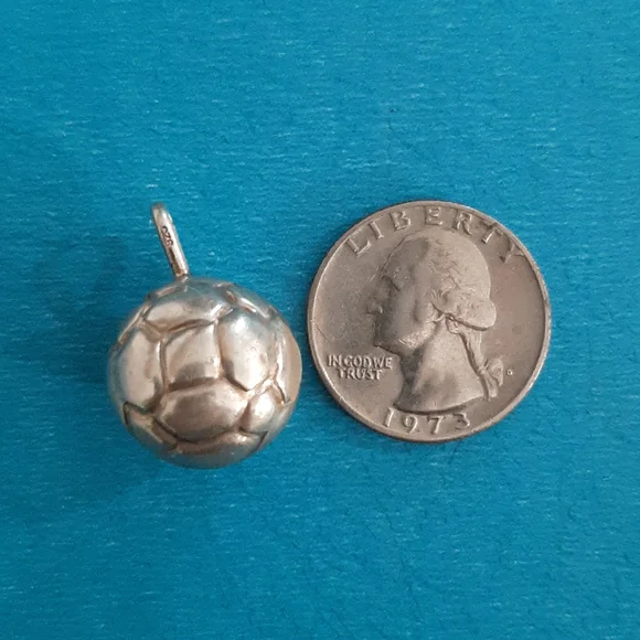 Sterling Silver Soccer Ball pendant for a necklace. - Picture 7 of 8